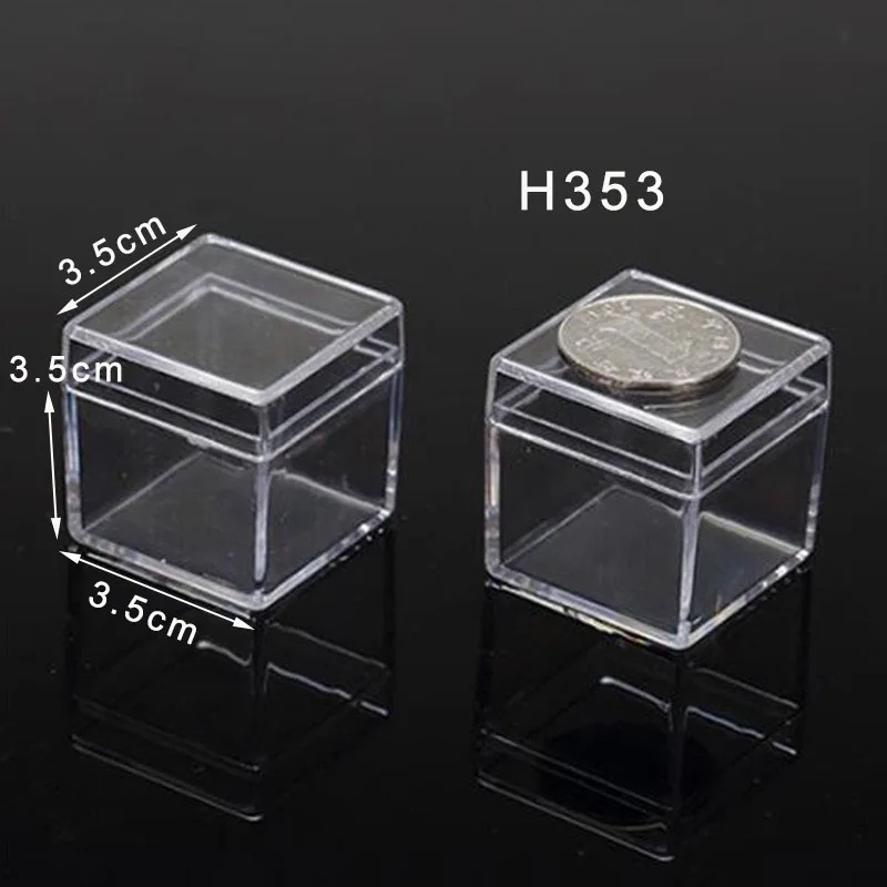 6Pcs/lot Small Square Clear PS Plastic Storage Boxes For Mini Jewelry/Beads/Crafts Case Container Display Packaging box