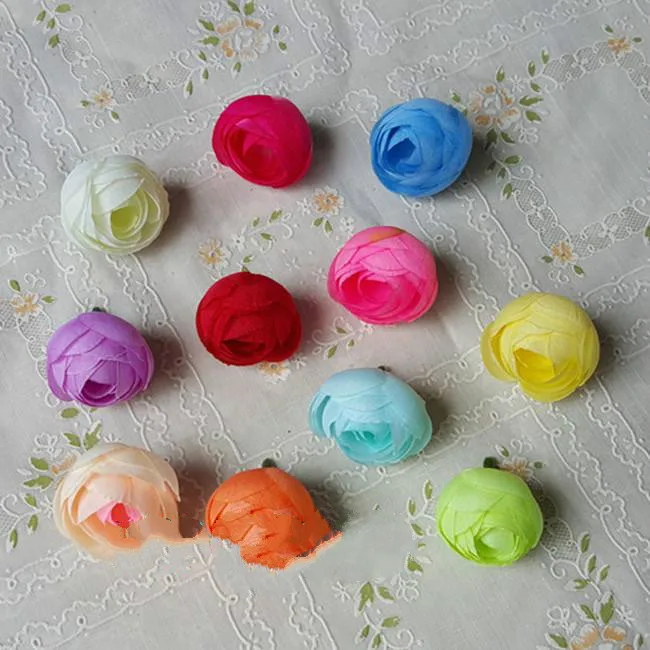 10PCS 35mm Silk Artificial Tea Rose Camellia Flowers Head For Wedding Decoration DIY Wreath Gift Box Scrapbooking Craft 11colors