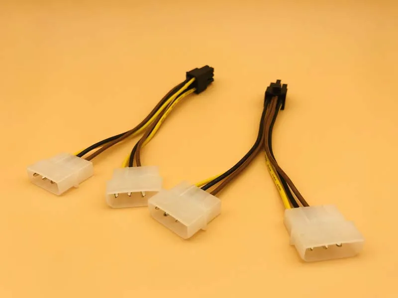 5 PCS PCI-E 6Pin Nữ để Molex 4pin x2 Splitter SATA Điện Cáp Điện PCI Express Cáp Mở Rộng 15 CM cho Thợ Mỏ BTC Khai Thác Mỏ