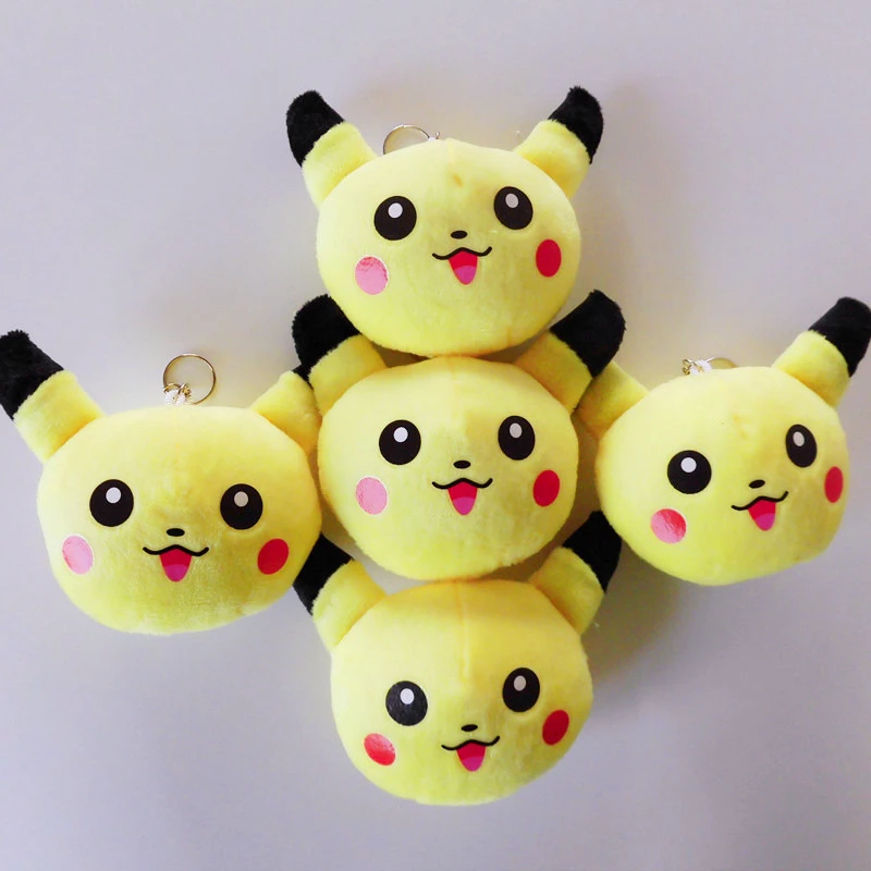 Juguetes de peluche de Pikachu para niños, colgantes de Pikachu, el mejor regalo de Navidad, 10cm, lote de 50 unidades