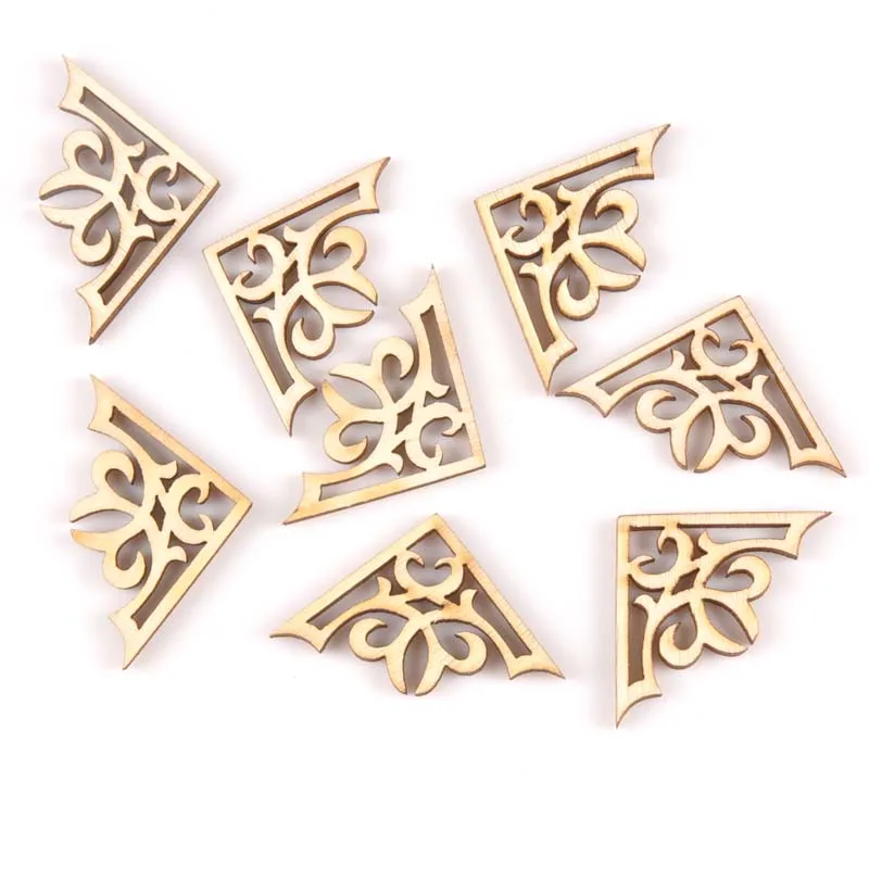 2018 new 50pcs wooden book Corner Protector Box Book Scrapbook Album Corner Decorative Diy craft 27x27mm MT1798