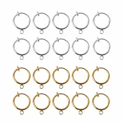 10Pcs DIY Clip On Earring Converters Non-pierced Ear Round Hoops Jewelry Finding
