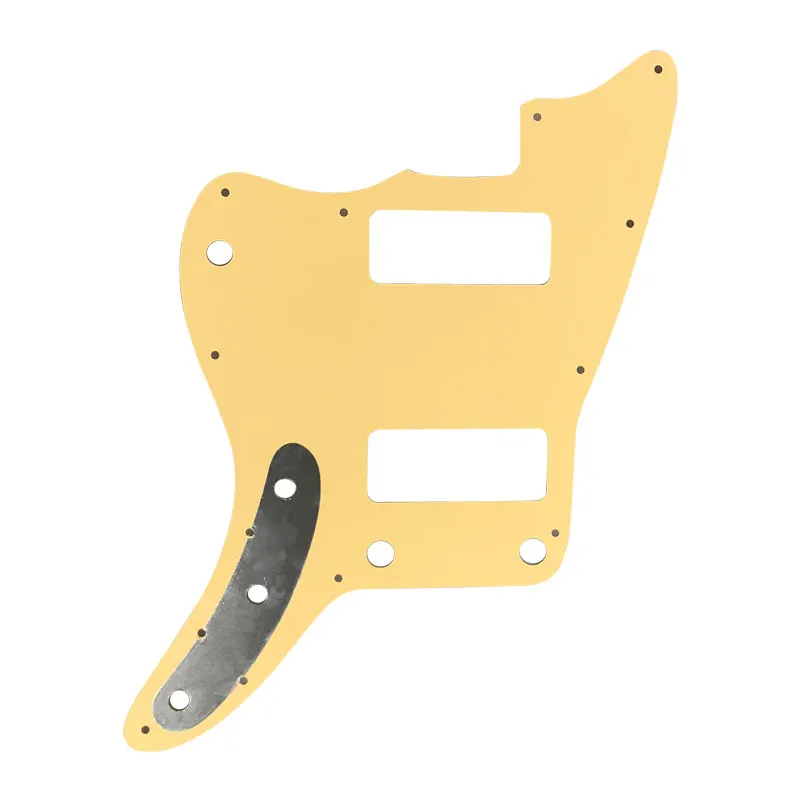 Pleroo Guitar Parts - For US No Upper Controls Jazzmaster Style Guitar Pickguard With P90 Pickups Scratch Plate Replacement