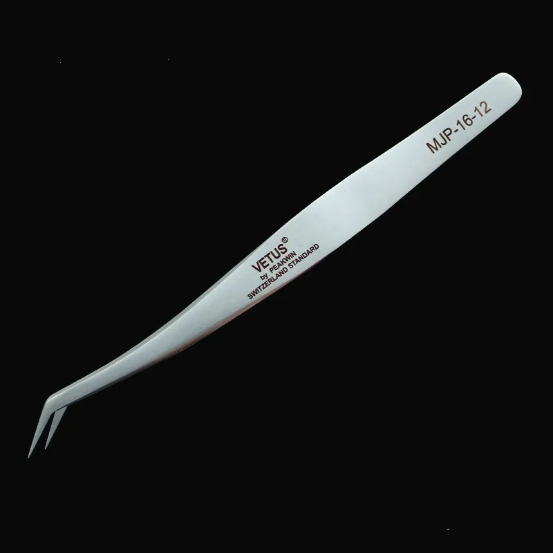 Vetus Ultra Rigidity Curved Tweezers Of Dolphin Design Fine Point Anti-Static Stainless Steel Tweezers