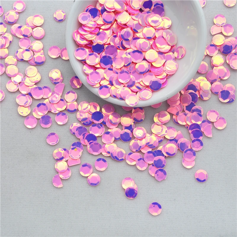 50g/lot 4/6/8/10mm Brilliant Pink round No hole sequins for craft for diy wedding embelishment garment sewing accessory DIY