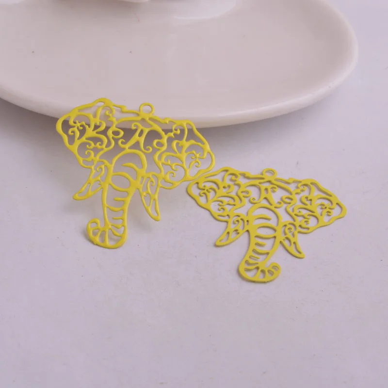 30 Stück AB3826 Hyperbolischer Stil Filigrane Elefantenkopf-Anhänger aus Messing Bisuteria Anhänger-Verbinder DIY Ohrring-Zubehör – Detail 4