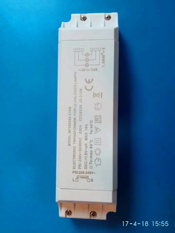 210W dimmable electronic Transformer for LV-halogen Lamps