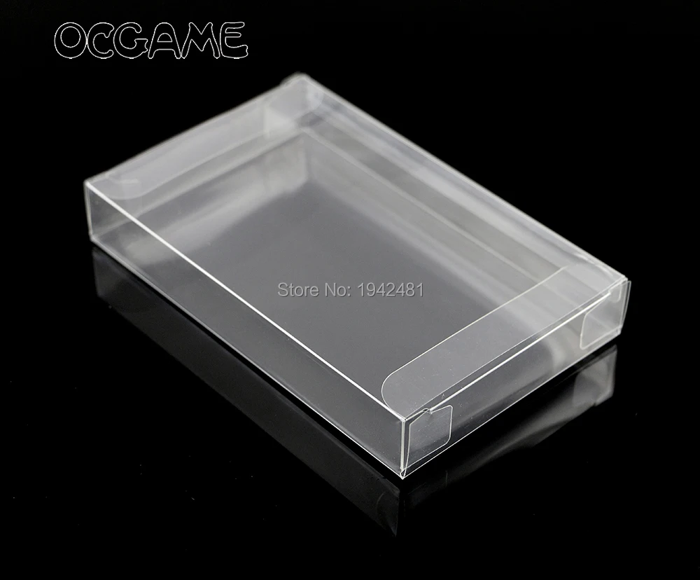 100pcs Clear transparent for SNES Cartridge box Protector Case games plastic PET Protector for Nintendo game boxes