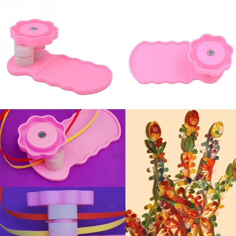 Pink Plastic Paper Quilling Crimper Machine Crimping Craft Quilled DIY Art Tool Papercraft DIY Scrapbooking Stamping Home Decor