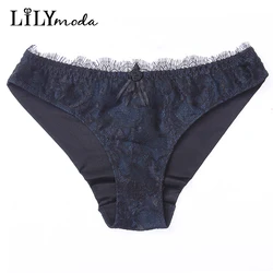 Women Seamless Panties Thin Soft Briefs Mid Waist Eyelash Lace Underwear Sexy Lingerie Ladies Underpants Comfortable Black Red