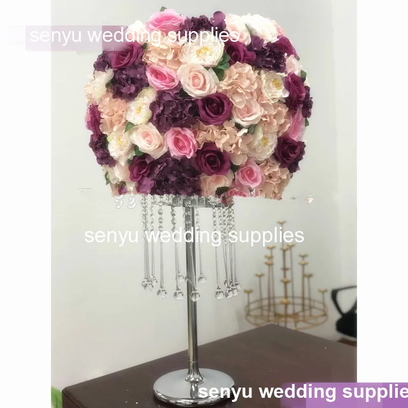 Tall iron metal flower stand lead road wedding occasion crystal wedding flower stands  senyu0418