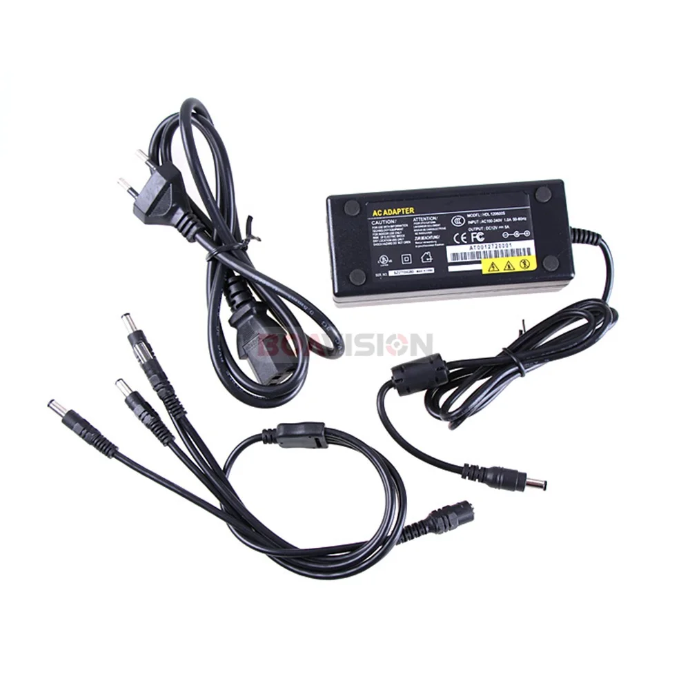 12 Volt DC 5000mA Power Supply Adapter for CCTV Camera