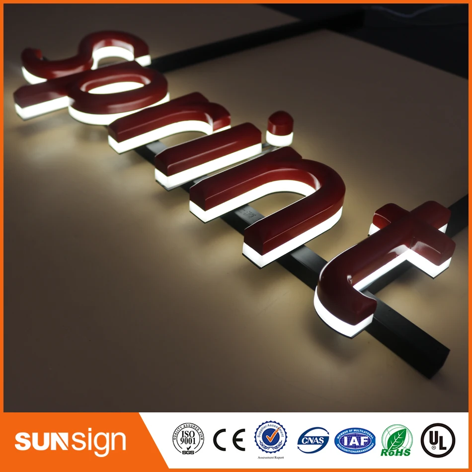 Outdoor advertising backlit metal letter signs