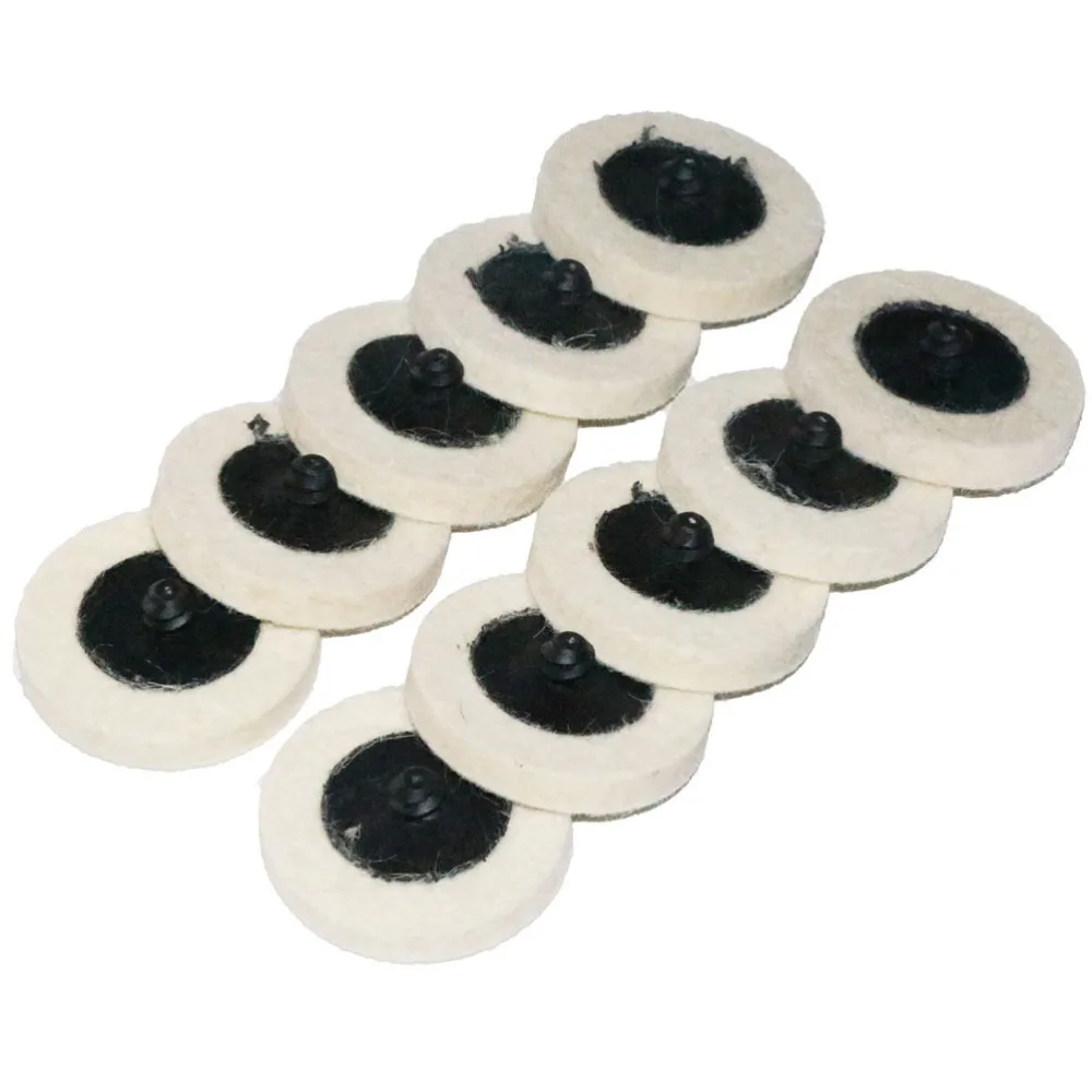 

3inch 2" Compressed Wool Felt Quick Change Disc 10pc Polishing Buffing Pads Wheels