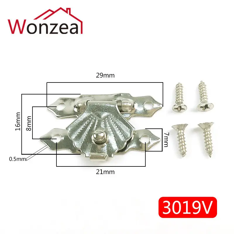 10pcs Jewelry Box Hasp 29x19mm Antique Brass MIni Hasp Latch Lock Bronze Chest Wooden Box Box Clasp Lock Hardware Tools