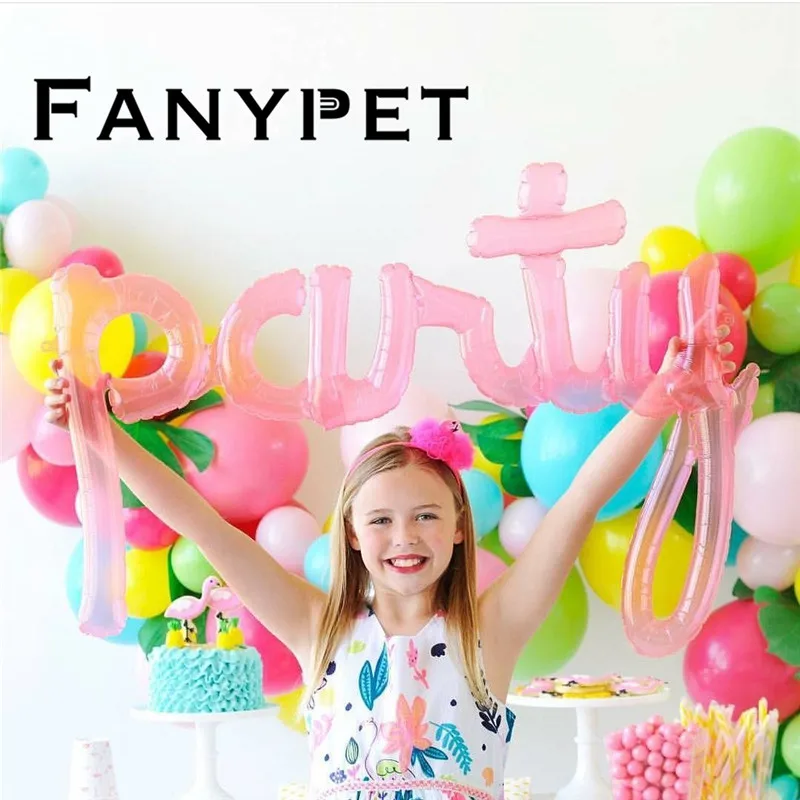 1pc party Script Balloon Conjoined summer flamingo party letter Balloon Baby shower Birthday Wedding partty décor