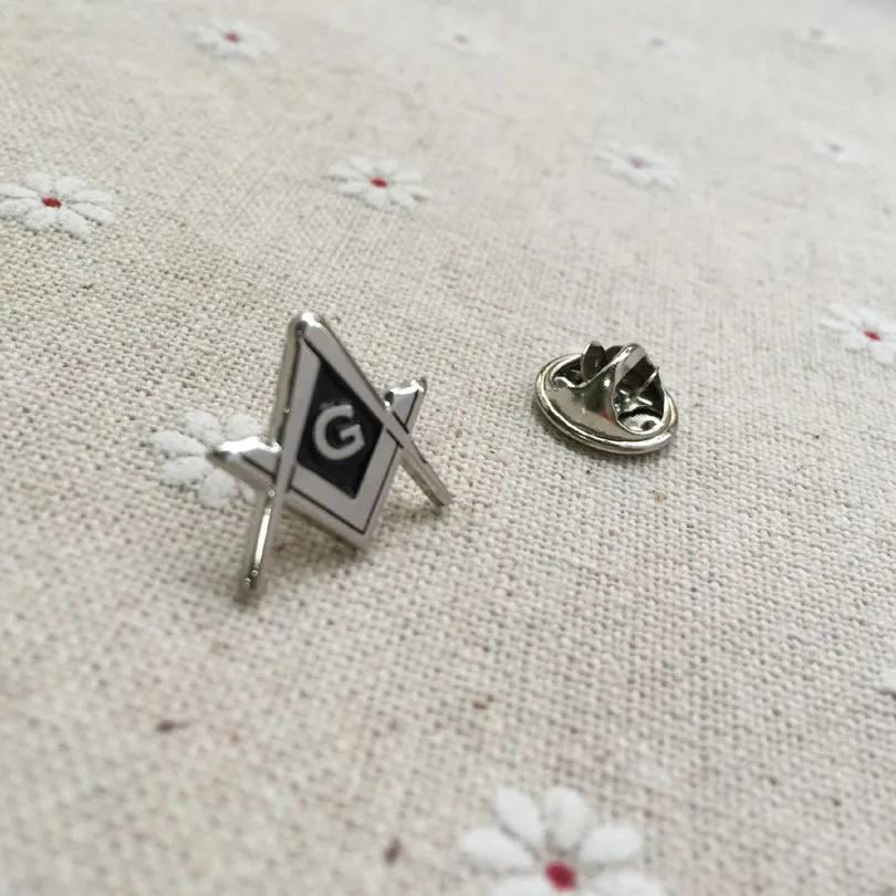 100pcs Masons Brooches Freemason Masonic Square and Compass with G Lapel Pin Nickel Plated Metal Craft Badge Gift Lodge