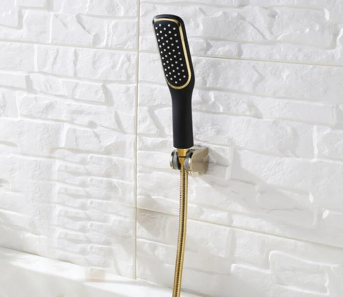 Toilet Gold and black Hand held Shower Shattaf Spray Douche kit Jet & abs Golden Holder & 1.5m Hose BD458