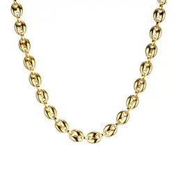 Wholesale Jewelry --  316L Titanium steel Long Coffee Beans Necklaces 60 CM for Men No Fade White / Gold Color
