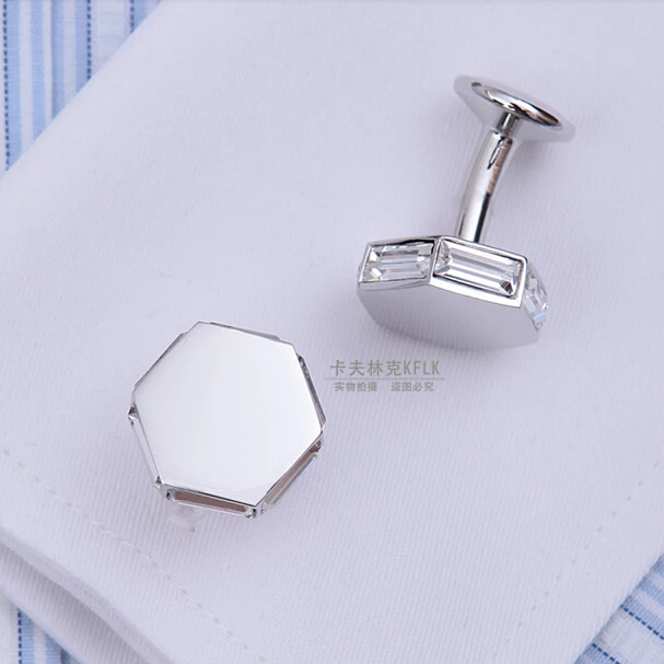 5 Colors KFLK Luxury shirt cufflinks for mens gift Brand cuff buttons  Crystal cuff link High Quality abotoaduras Jewelry