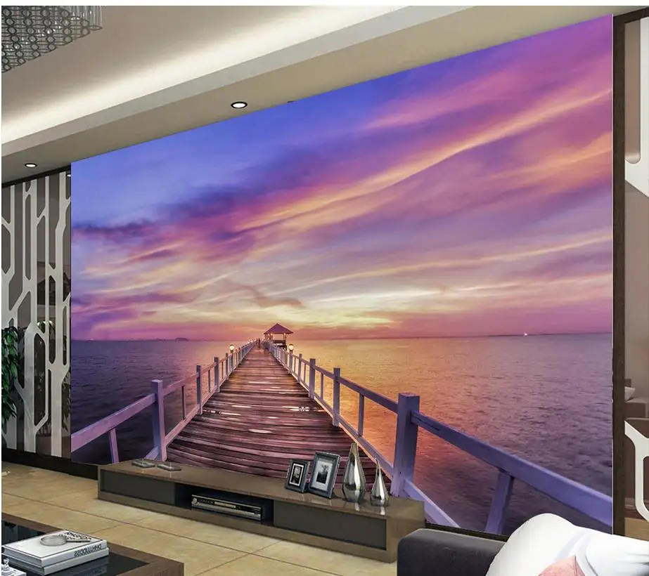 

3d customized wallpaper bathroom 3d wallpaper Beach scenery photography mural background wall photo 3d wallpaper