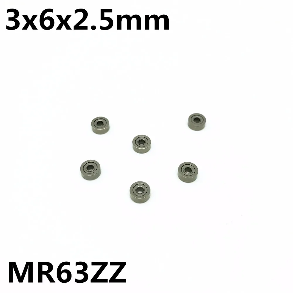 10Pcs MR63ZZ L-630ZZ 3x6x2.5 mm Deep groove ball bearing Miniature bearing High qualit Advanced High speed MR63Z MR63