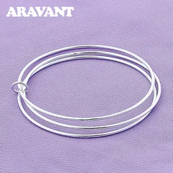Aravant 925 Silver Multi Circle Charm Bracelet Bangles For Women Fashion Jewelry