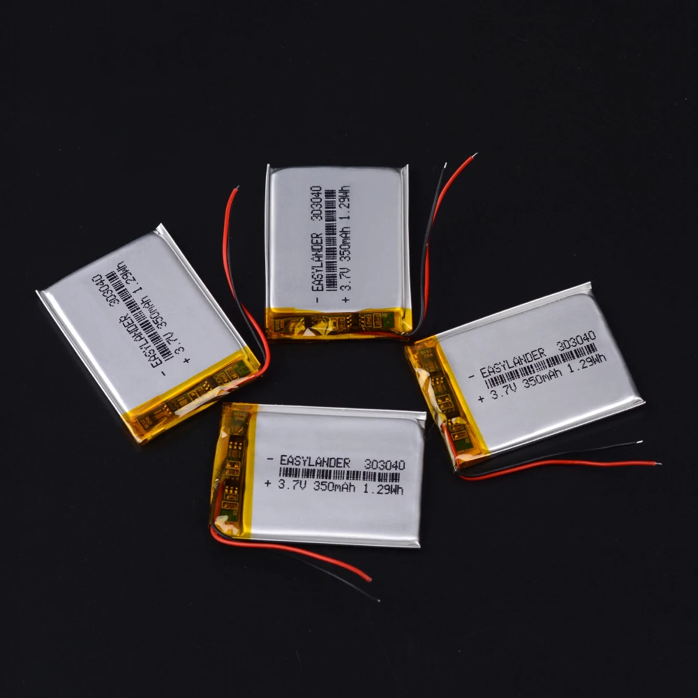 Battery Li-polymer Rechargeable ion 3.7V 350 mAh for bluetooth mp3 reader 303040 MP3 player DVR Recorder