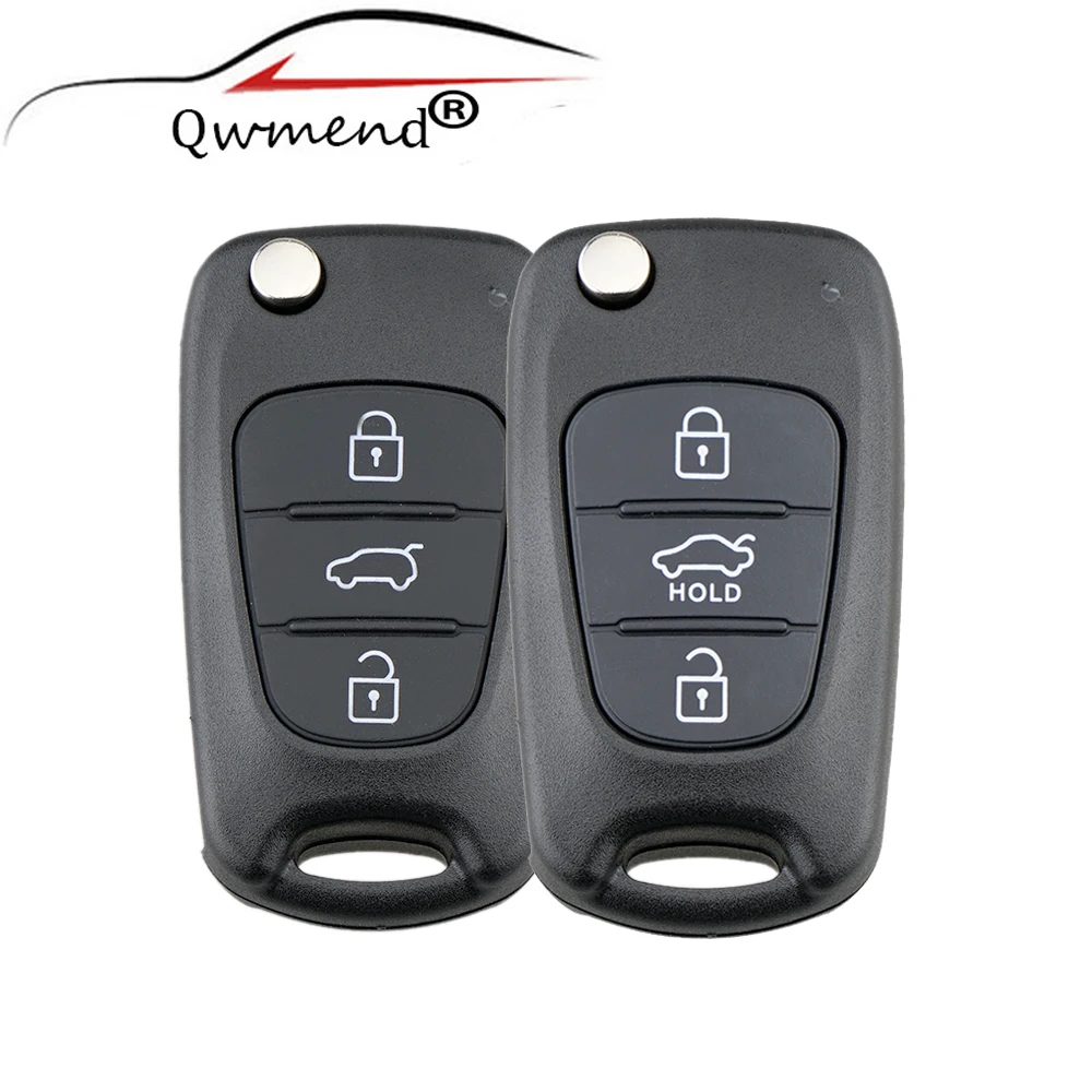 QWMEND 3Buttons Remote key shell for kia sportage picanto 3 rio k2 K5 cerato ceed soul for hyundai auto key blanks Original key