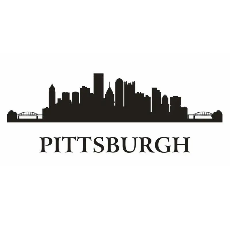 

PITTSBURGH City Decal Landmark Skyline Wall Stickers Sketch Decals Poster Parede Home Decor Sticker