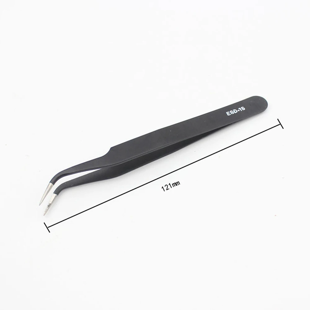 Anti-static Precision Tweezers Set Pinzas Pincet Stainless Steel ESD Tweezer Electronics Repair Tools