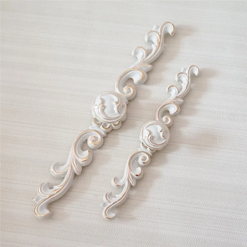 Shabby Chic Lade Knoppen Pulls Back Plaat Deurgrepen Kast Bail Dresser Pull Knop Ivoor Wit Gouden Kast Handvat
