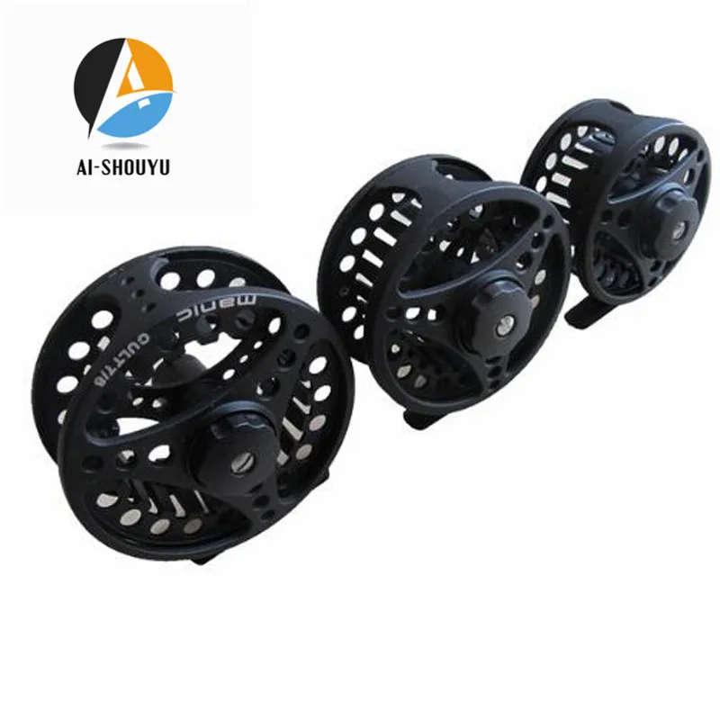 

AI-SHOUYU 3/4 5/6 7/8WT Fly Reel Black 1:1 Fly Fishing Reels Aluminum Fly Fish Reel 2+1 Bearings Aluminum Fly Fishing Reel