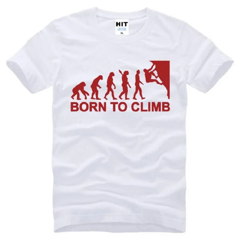 Born To Climb Evolution T Shirts Men Short Sleeve O Neck Cotton Men's T-Shirt Summer Fitness T Shirt For Men Camisetas Hombre