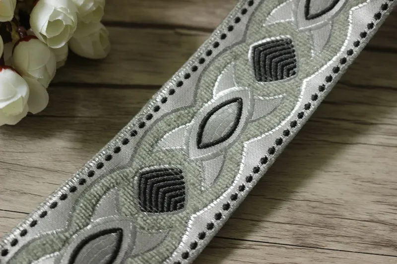 5yards/lot wide 5.7cm Topper Woven Jacquard Ribbon classical design with fluff for curtain and clothing accessory LS-0099