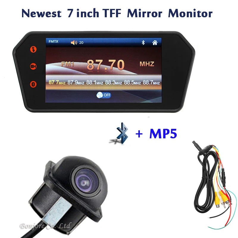 

Newest 7 inch TFT Color Mirror 1080 p LCD Car Rearview Screen Monitor Auto Backup Camera Parking cam With 2 Video Input