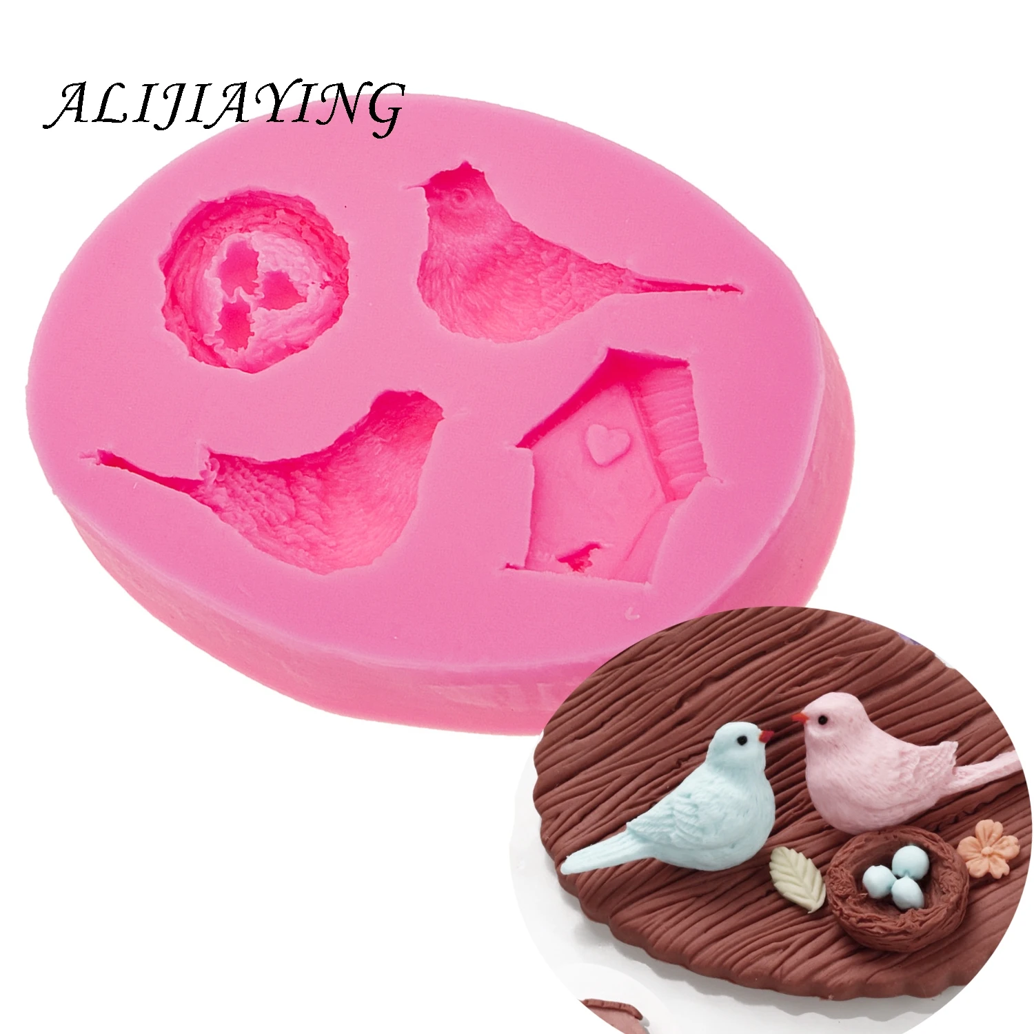 Bird nest and egg shape silicone molds Fondant Cake tool for Cupcake Decorating Sugarpaste Craft Bakeware D0556