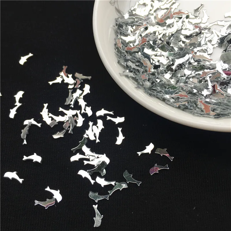 ISequin2 * 7mm Adorável Dolphin Forma Lantejoulas Mini Tubarão Glitter Lantejoula Lantejoulas para Nail Art Manicure/Decoração Do Casamento confetti