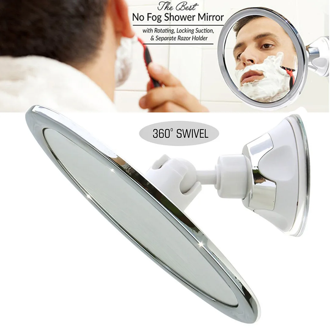 New 360 Degrees Rotation Fogless Suction Cup Shower Shave Make Up Fog Free Mirror