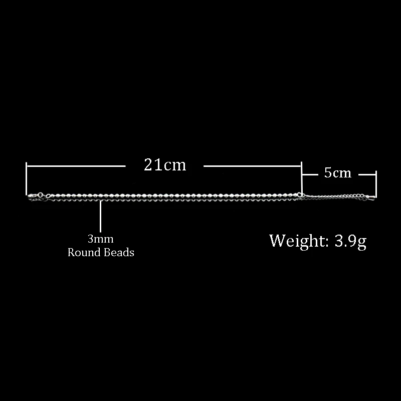 New Classic Simple Small Round Ball Bead Anklets Foot Chain For 925 Sterling Silver Ladies Foot Anklet Bracelet Women Jewelry