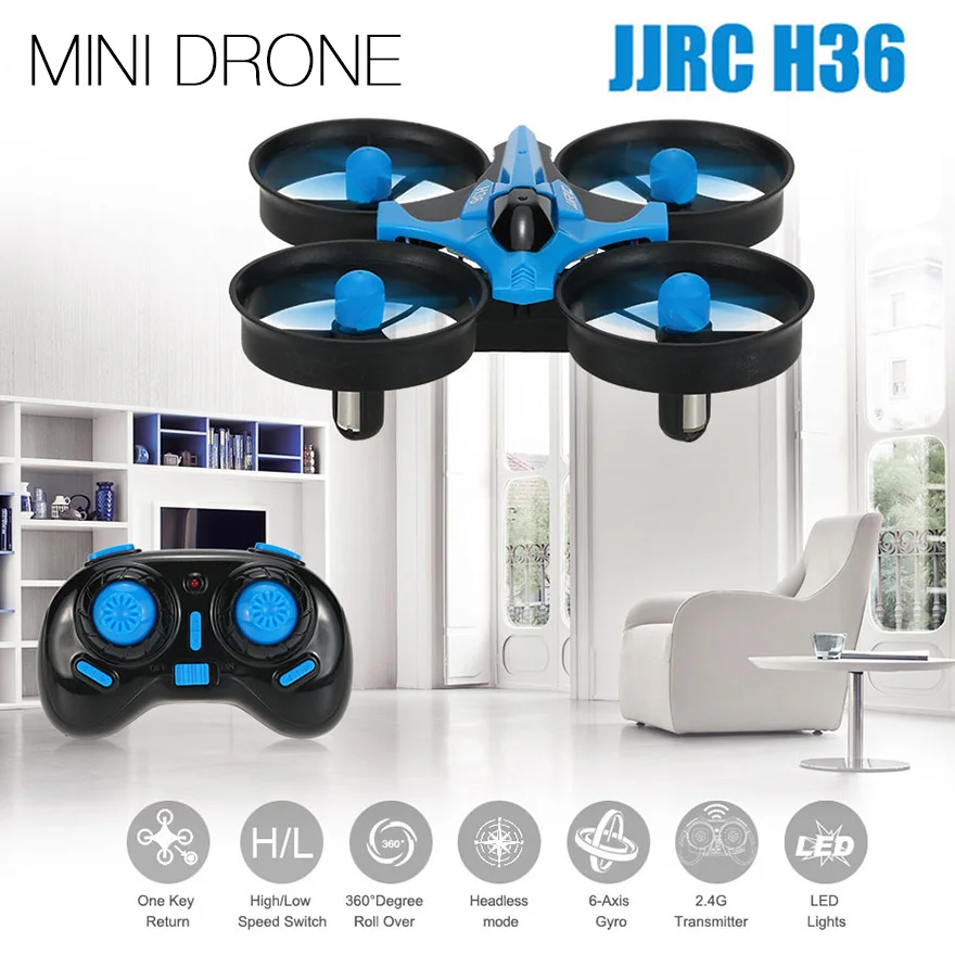 Più nuovo Mini Drone JJRC H36 RC Micro Quadcopter 2.4G 6 Assi Con Modalità di Una Chiave di Ritorno Senza Testa Elicottero Vs h8 Dron best Giocattoli