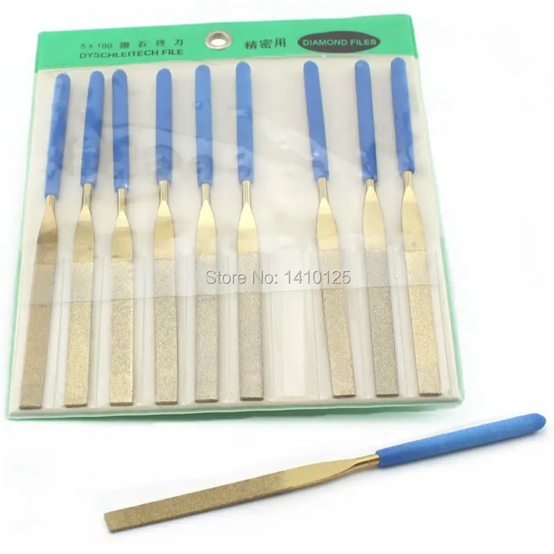 

10Pcs 7" inch 180MM x 5MM Diamond Coated Needle FLAT Saw Files Titanium Filing Cutting Carbide Gems Watch Jewelry Repair Tools