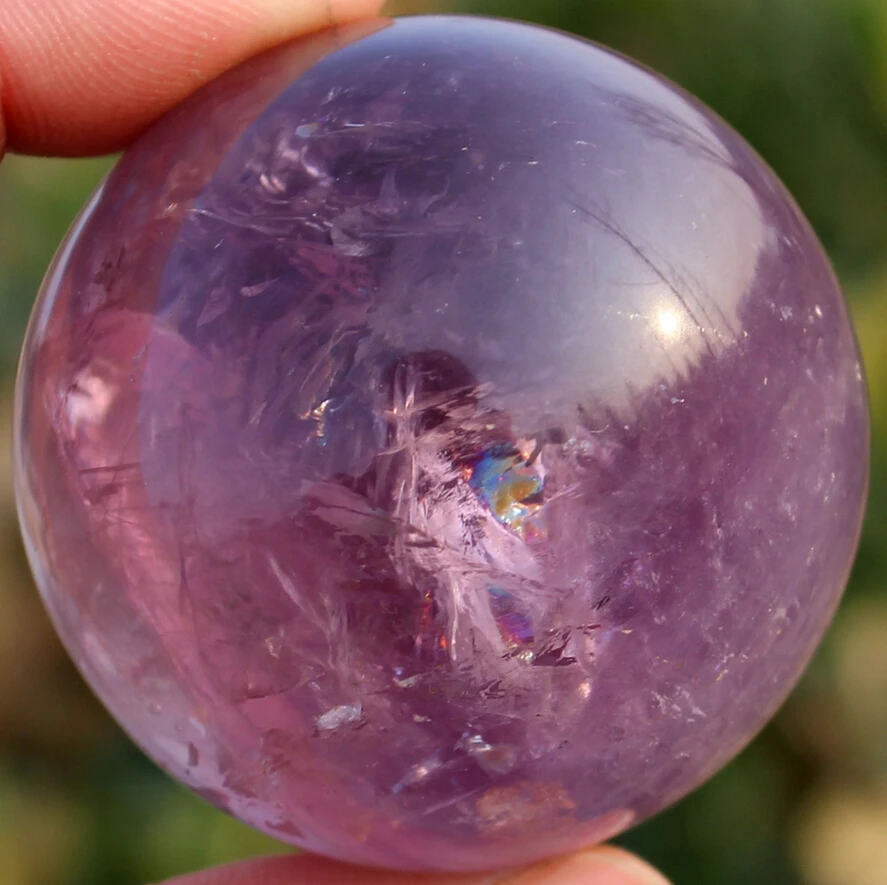 140g 46mm Natural Amethyst Quartz Crystal Sphere Ball Healing