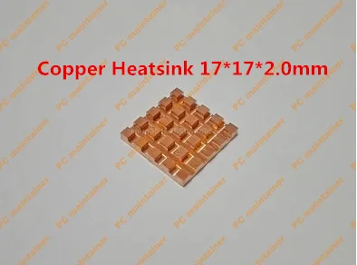 

5pcs Ultra-thin Groove Pure Copper Memory MOS Radiator Notebook Cooling Copper Heatsink 17*17*2.0mm Thermal Conductivity Sticker