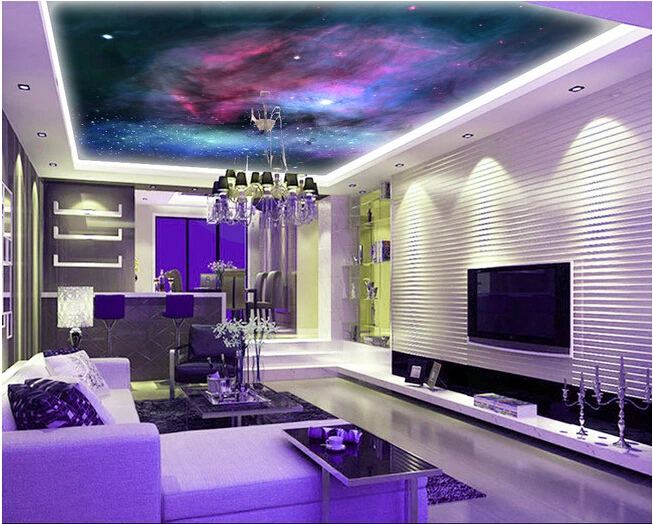 Custom ceiling wallpaper, the sky is used for apartment, house, office or retail space background wall waterproof wallpaper