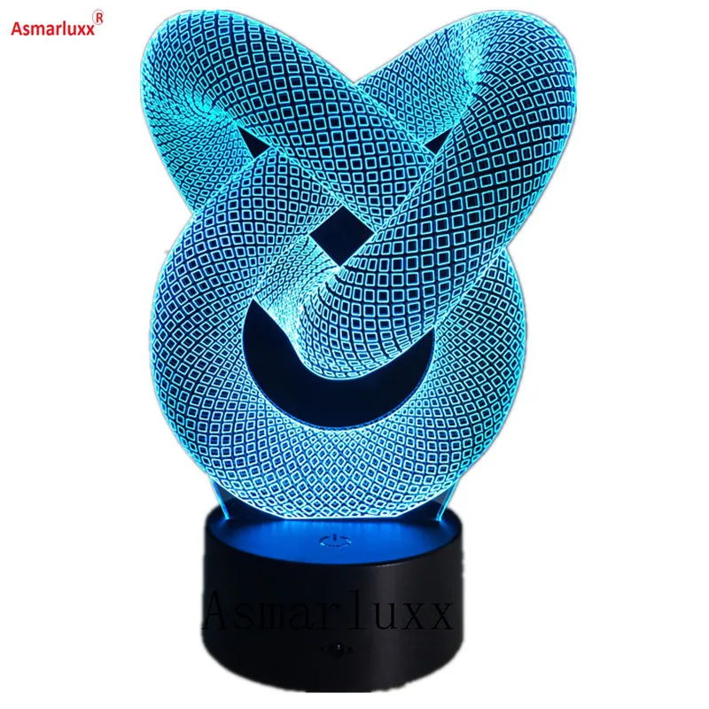 Love Knot Abstract Circle Spiral 3D LED Light Hologram Illusions 7 Colors Change Decor Lamp Best Night Light Drop Shipping