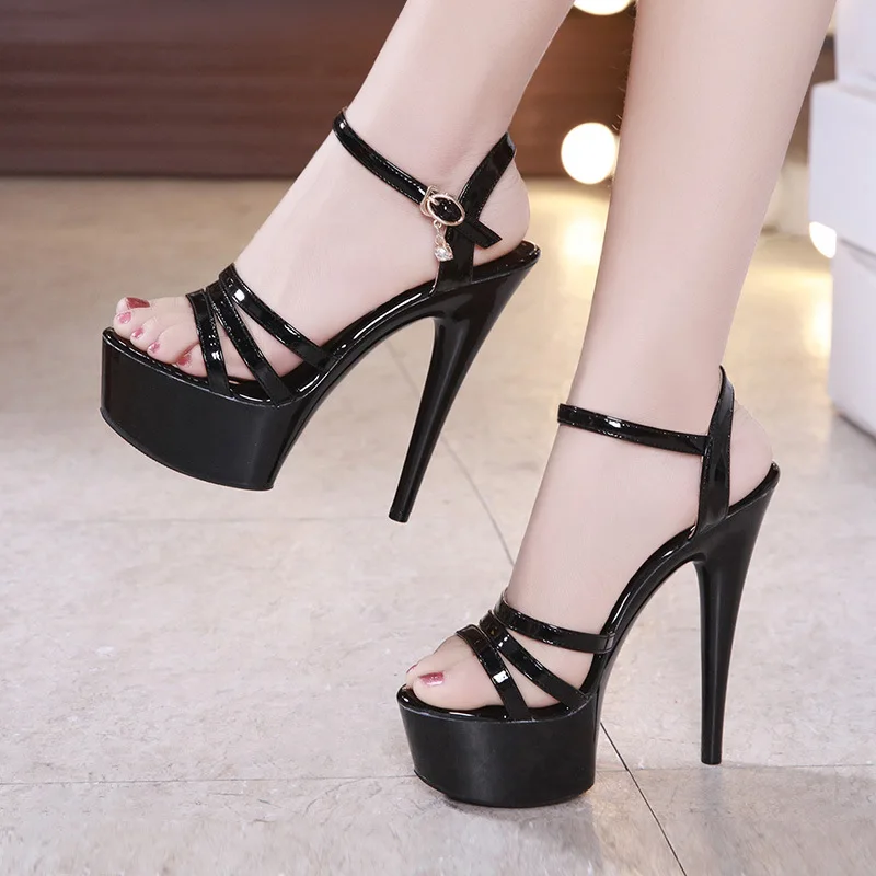 Shoes Women Sandals 2021 Summer New ultra-thin 15 cm High-heeled Platform Sandals Party Shoes Catwalk Models  Wedding Shoes Pump