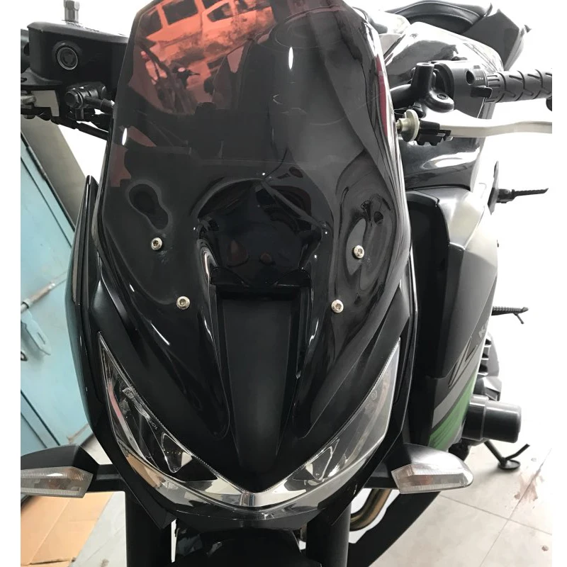 Motorcycle Double Bubble Windshield WindScreen For 2013 - 2016 Kawasaki Z800 Z 800 2014 2015 13 14 15 16 Black  Iridium