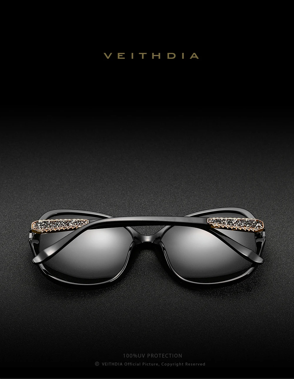 Veithdia retro mode sonnenbrille polarisiert uv400 luxus damen vintage designer frauen sonnenbrillen brillen für frauen v3025 – Detail 2