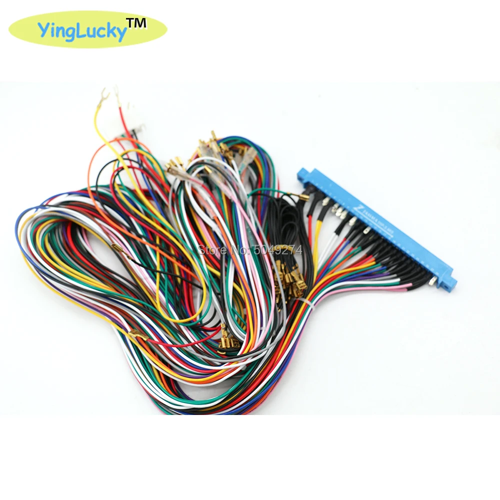 yinglucky Jamma 28 pin Harness for veideo arcade game pandora box with 5 6 action button wires for arcade game machine/cabinet